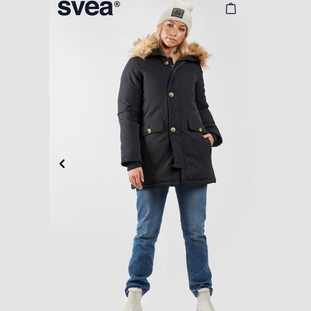 SVEA faux fur black jacket Miss Bond (size small)